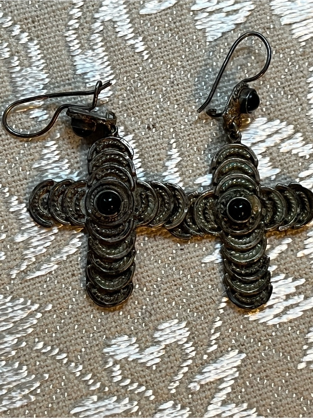 Vintage silver stamped earrings